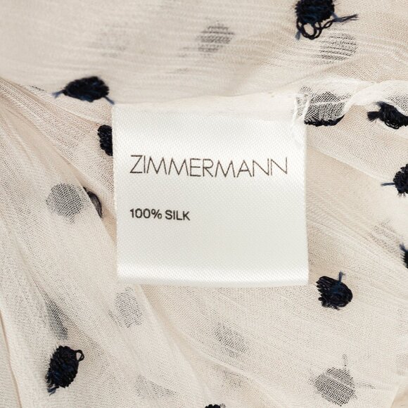 Zimmermann Adorn White Polka-Dot Silk Ruffle Wrap Dress - Picture 9 of 10